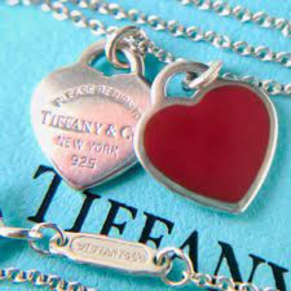 Tiffany & Co. Silver and Red Heart Return To Sender Necklace - Picture 1 of 5